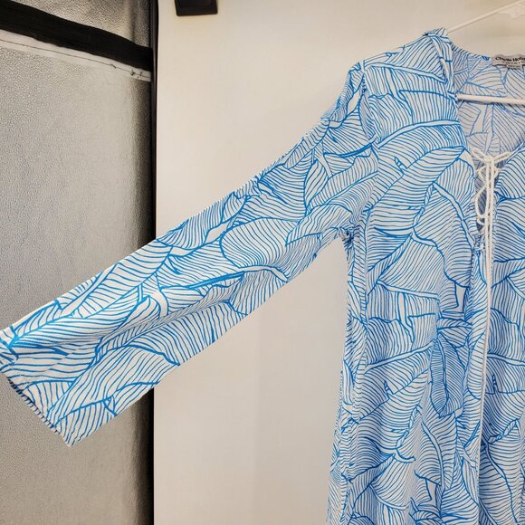 Charlie Holiday The Coco Blue and White Swimsuit Coverup Dress Size 6 Medium - Picture 4 of 12